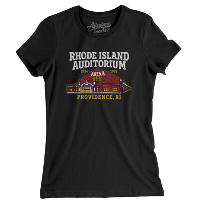 Rhode Island Auditorium Women's T-Shirt-Black-Allegiant Goods Co. Vintage Sports Apparel