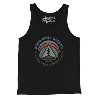 Hood River Oregon Retro Badge Men/Unisex Tank Top-Black-Allegiant Goods Co. Vintage Sports Apparel