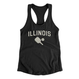 Illinois Pickleball Women's Racerback Tank-Black-Allegiant Goods Co. Vintage Sports Apparel