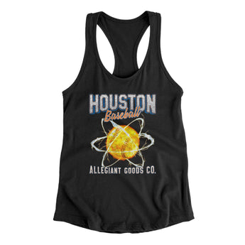 Houston Baseball Throwback Mascot Women's Racerback Tank-Allegiant Goods Co. Vintage Sports Apparel