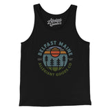 Belfast Maine Retro Badge Men/Unisex Tank Top-Black-Allegiant Goods Co. Vintage Sports Apparel