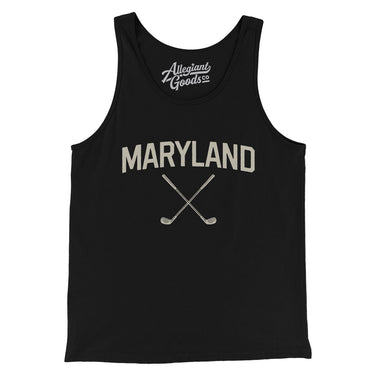 Maryland Golf Men/Unisex Tank Top-Black-Allegiant Goods Co. Vintage Sports Apparel