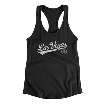 Las Vegas Vintage Script Women's Racerback Tank-Allegiant Goods Co. Vintage Sports Apparel