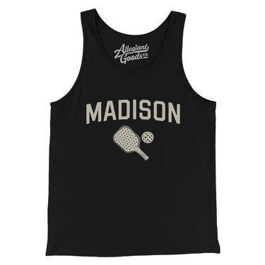Madison Pickleball Men/Unisex Tank Top-Black-Allegiant Goods Co. Vintage Sports Apparel
