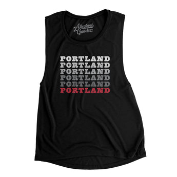 Portland Repeat Women's Flowey Scoopneck Muscle Tank-Allegiant Goods Co. Vintage Sports Apparel