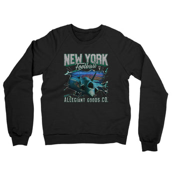 New York Football Throwback Mascot Midweight French Terry Crewneck Sweatshirt-Allegiant Goods Co. Vintage Sports Apparel