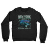 New York Football Throwback Mascot Midweight French Terry Crewneck Sweatshirt-Black-Allegiant Goods Co. Vintage Sports Apparel