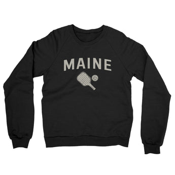 Maine Pickleball Midweight French Terry Crewneck Sweatshirt-Black-Allegiant Goods Co. Vintage Sports Apparel