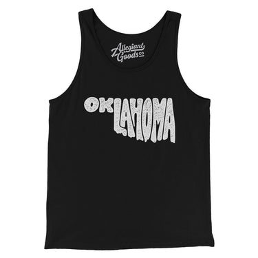 Oklahoma State Shape Text Men/Unisex Tank Top-Allegiant Goods Co. Vintage Sports Apparel