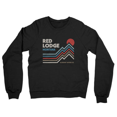 Red Lodge Montana Midweight French Terry Crewneck Sweatshirt-Black-Allegiant Goods Co. Vintage Sports Apparel
