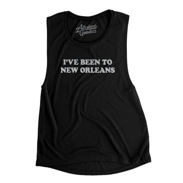 I've Been To New Orleans Women's Flowey Scoopneck Muscle Tank-Black-Allegiant Goods Co. Vintage Sports Apparel