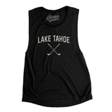 Lake Tahoe Golf Women's Flowey Scoopneck Muscle Tank-Black-Allegiant Goods Co. Vintage Sports Apparel