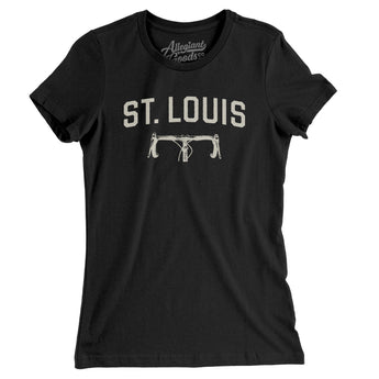 St. Louis Cycling Women's T-Shirt-Black-Allegiant Goods Co. Vintage Sports Apparel