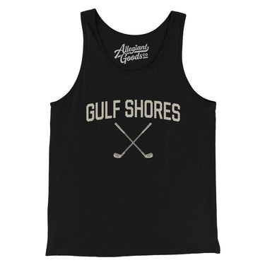 Gulf Shores Golf Men/Unisex Tank Top-Black-Allegiant Goods Co. Vintage Sports Apparel