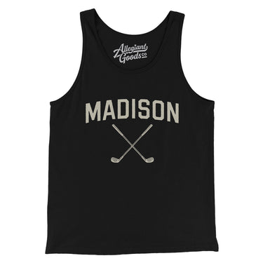 Madison Golf Men/Unisex Tank Top-Black-Allegiant Goods Co. Vintage Sports Apparel