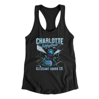 Charlotte Basketball Throwback Mascot Women's Racerback Tank-Allegiant Goods Co. Vintage Sports Apparel
