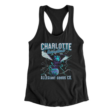 Charlotte Basketball Throwback Mascot Women's Racerback Tank-Allegiant Goods Co. Vintage Sports Apparel