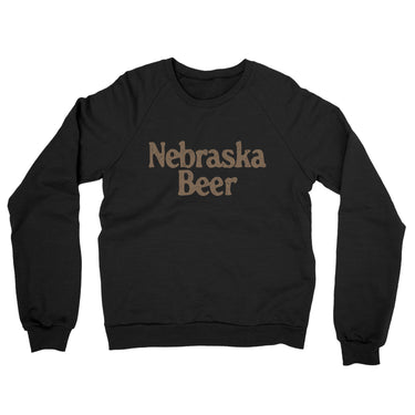 Nebraska Beer Midweight French Terry Crewneck Sweatshirt-Black-Allegiant Goods Co. Vintage Sports Apparel