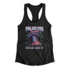 Philadelphia Baseball Throwback Mascot Women's Racerback Tank-Black-Allegiant Goods Co. Vintage Sports Apparel