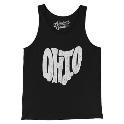 Ohio State Shape Text Men/Unisex Tank Top-Black-Allegiant Goods Co. Vintage Sports Apparel