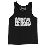 Kansas State Shape Text Men/Unisex Tank Top-Black-Allegiant Goods Co. Vintage Sports Apparel