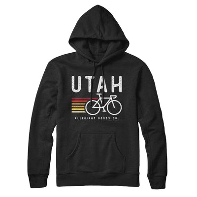 Utah Cycling Hoodie-Black-Allegiant Goods Co. Vintage Sports Apparel
