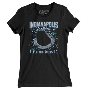 Indianapolis Football Throwback Mascot Women's T-Shirt-Allegiant Goods Co. Vintage Sports Apparel