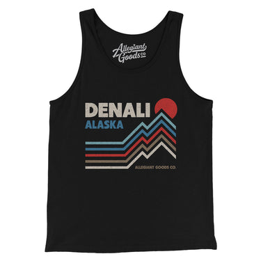 Denali Alaska Men/Unisex Tank Top-Black-Allegiant Goods Co. Vintage Sports Apparel