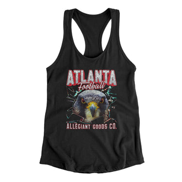 Atlanta Football Throwback Mascot Women's Racerback Tank-Allegiant Goods Co. Vintage Sports Apparel