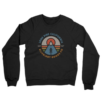 Lone Pine California Retro Badge Midweight French Terry Crewneck Sweatshirt-Black-Allegiant Goods Co. Vintage Sports Apparel