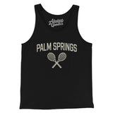 Palm Springs Tennis Men/Unisex Tank Top-Black-Allegiant Goods Co. Vintage Sports Apparel