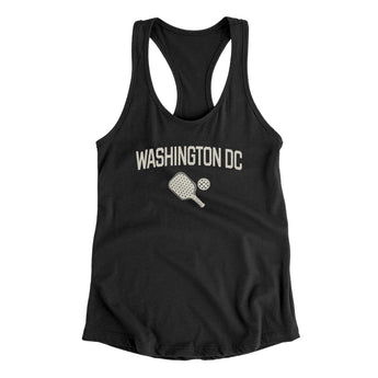 Washington Dc Pickleball Women's Racerback Tank-Black-Allegiant Goods Co. Vintage Sports Apparel