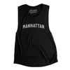 Manhattan Varsity Women's Flowey Scoopneck Muscle Tank-Black-Allegiant Goods Co. Vintage Sports Apparel
