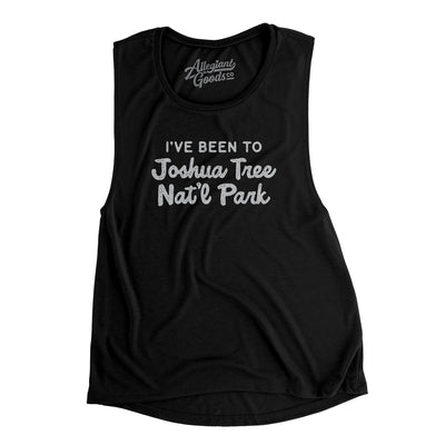 I've Been To Joshua Tree National Park Women's Flowey Scoopneck Muscle Tank-Black-Allegiant Goods Co. Vintage Sports Apparel