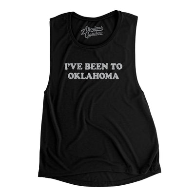 I've Been To Oklahoma Women's Flowey Scoopneck Muscle Tank-Black-Allegiant Goods Co. Vintage Sports Apparel