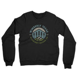 Wimberly Texas Retro Badge Midweight French Terry Crewneck Sweatshirt-Black-Allegiant Goods Co. Vintage Sports Apparel