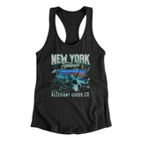 New York Football Throwback Mascot Women's Racerback Tank-Allegiant Goods Co. Vintage Sports Apparel