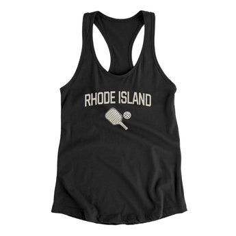 Rhode Island Pickleball Women's Racerback Tank-Black-Allegiant Goods Co. Vintage Sports Apparel