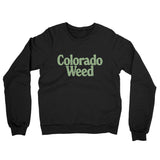 Colorado Weed Midweight French Terry Crewneck Sweatshirt-Black-Allegiant Goods Co. Vintage Sports Apparel