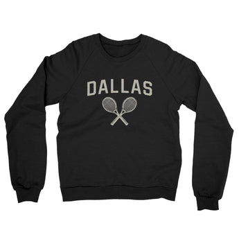 Dallas Tennis Midweight French Terry Crewneck Sweatshirt-Black-Allegiant Goods Co. Vintage Sports Apparel