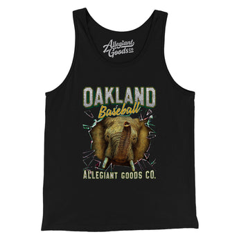 Oakland Baseball Throwback Mascot Men/Unisex Tank Top-Black-Allegiant Goods Co. Vintage Sports Apparel
