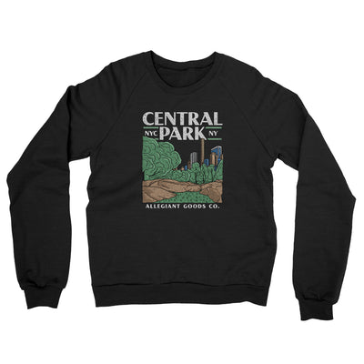 Central Park Midweight French Terry Crewneck Sweatshirt-Black-Allegiant Goods Co. Vintage Sports Apparel