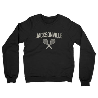 Jacksonville Tennis Midweight French Terry Crewneck Sweatshirt-Black-Allegiant Goods Co. Vintage Sports Apparel