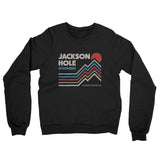 Jackson Hole Wyoming Midweight French Terry Crewneck Sweatshirt-Black-Allegiant Goods Co. Vintage Sports Apparel