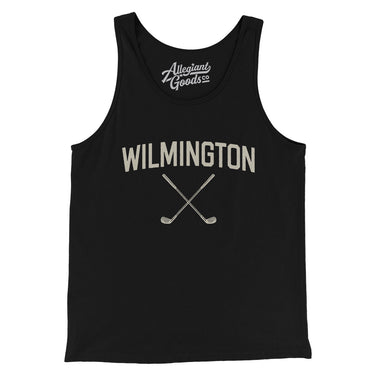 Wilmington Golf Men/Unisex Tank Top-Black-Allegiant Goods Co. Vintage Sports Apparel