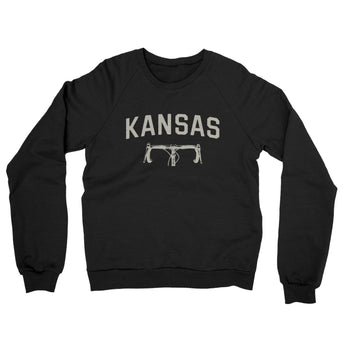 Kansas Cycling Midweight French Terry Crewneck Sweatshirt-Black-Allegiant Goods Co. Vintage Sports Apparel