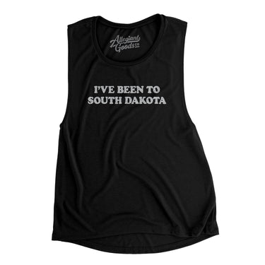 I've Been To South Dakota Women's Flowey Scoopneck Muscle Tank-Black-Allegiant Goods Co. Vintage Sports Apparel