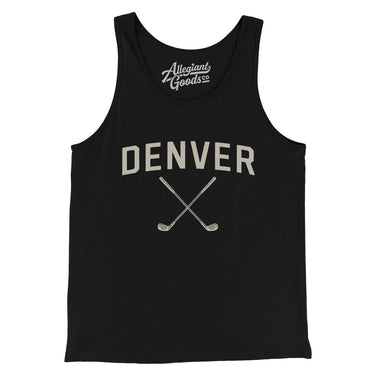 Denver Golf Men/Unisex Tank Top-Black-Allegiant Goods Co. Vintage Sports Apparel