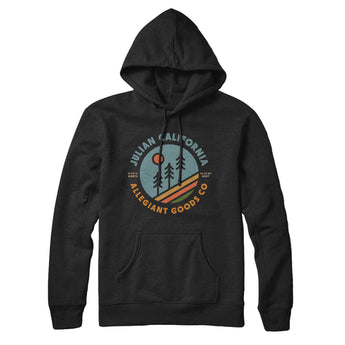 Julian California Retro Badge Hoodie-Black-Allegiant Goods Co. Vintage Sports Apparel