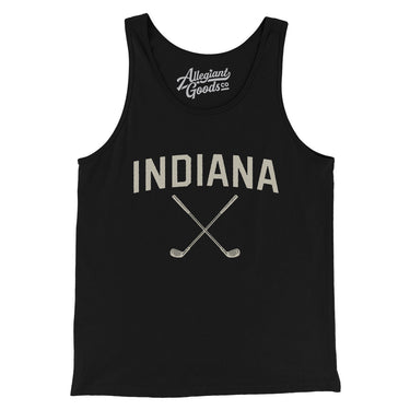 Indiana Golf Men/Unisex Tank Top-Black-Allegiant Goods Co. Vintage Sports Apparel
